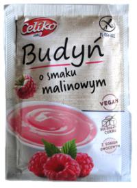 Budyń o smaku malinowym bezglutenowy, bez dodatku cukru, w proszku 40g Celiko